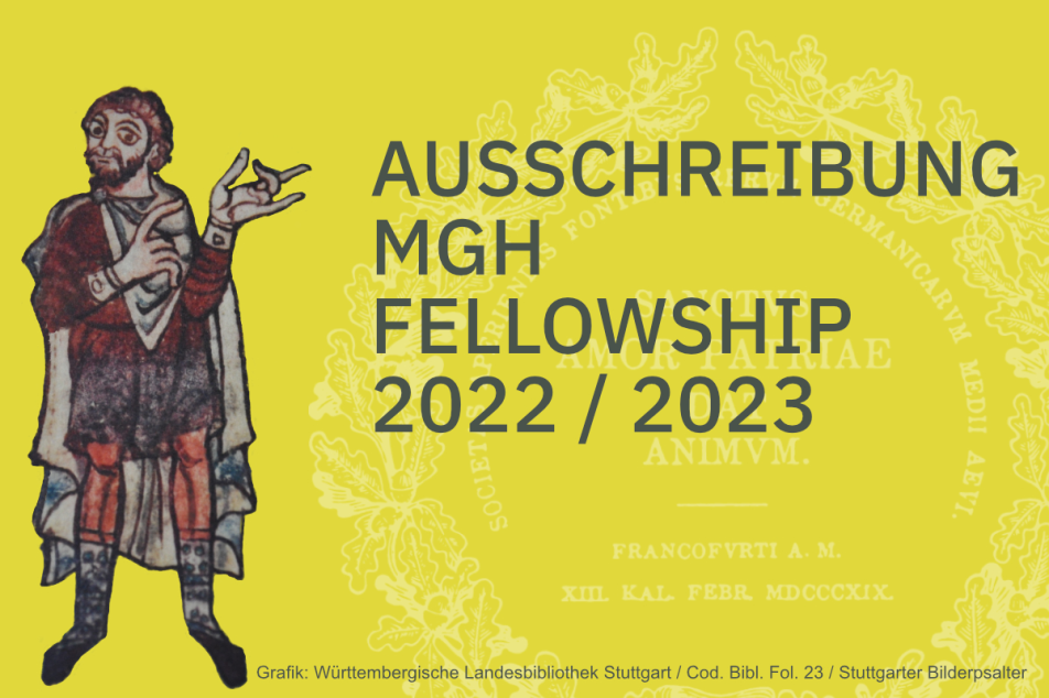 Zwei Fellowships für einen Monat Forschungsaufenthalt bei den Monumenta Germaniae Historica in München im Zeitraum von Juli 2022 bis März 2023
