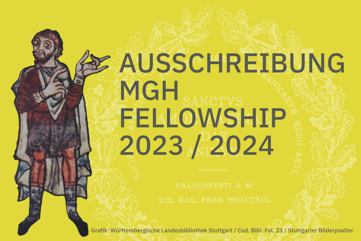 Zwei Fellowships für einen Monat Forschungsaufenthalt bei den Monumenta Germaniae Historica in München im Zeitraum von Juli 2023 bis März 2024