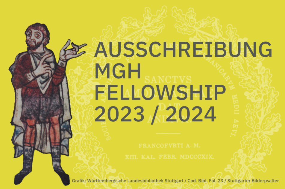 Zwei Fellowships für einen Monat Forschungsaufenthalt bei den Monumenta Germaniae Historica in München im Zeitraum von Juli 2023 bis März 2024
